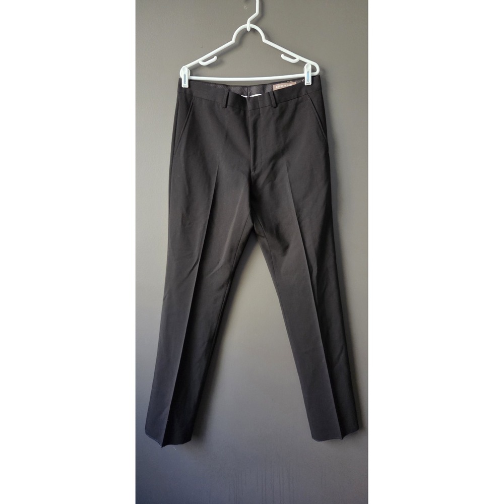 NEW‎ Kenneth Cole Select Men's 40x34 Suit Pants 100% Wool Black Unfinished Hem